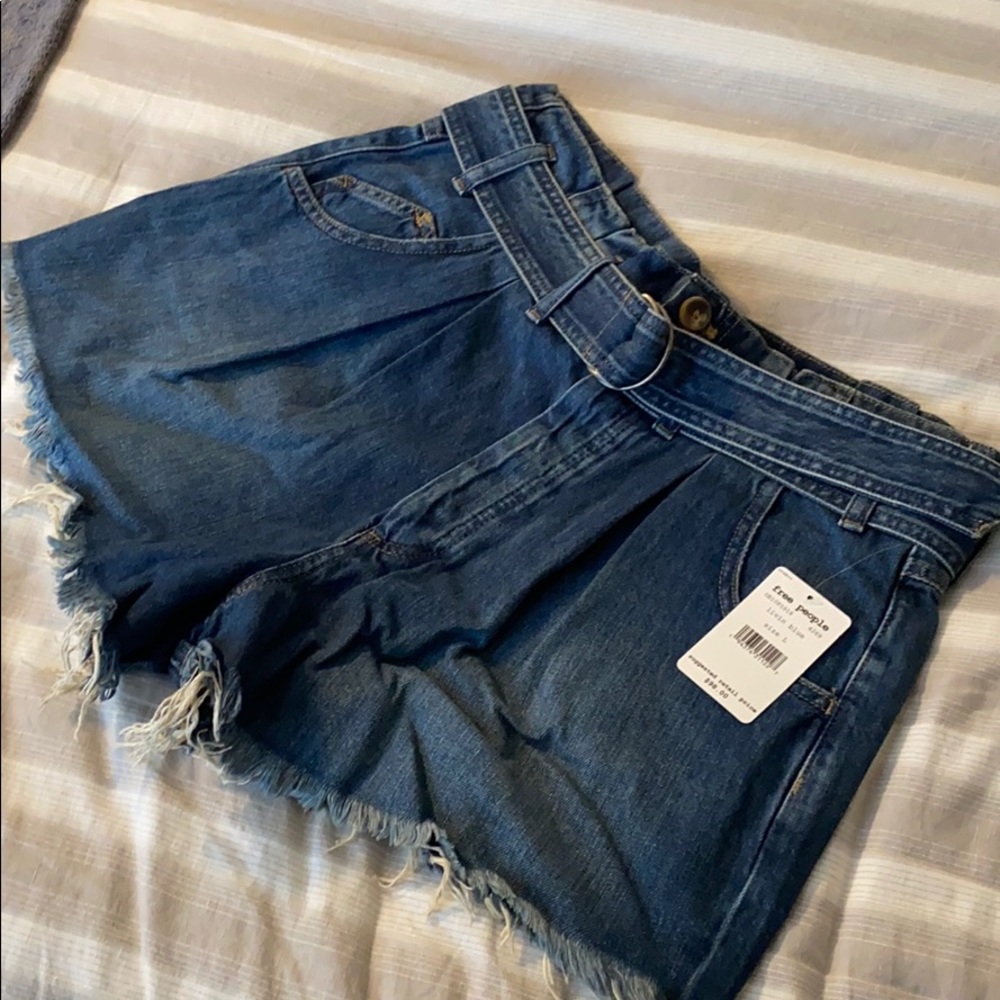Free People Livin Blue See You Sometime Shorts - Picture 2 of 14